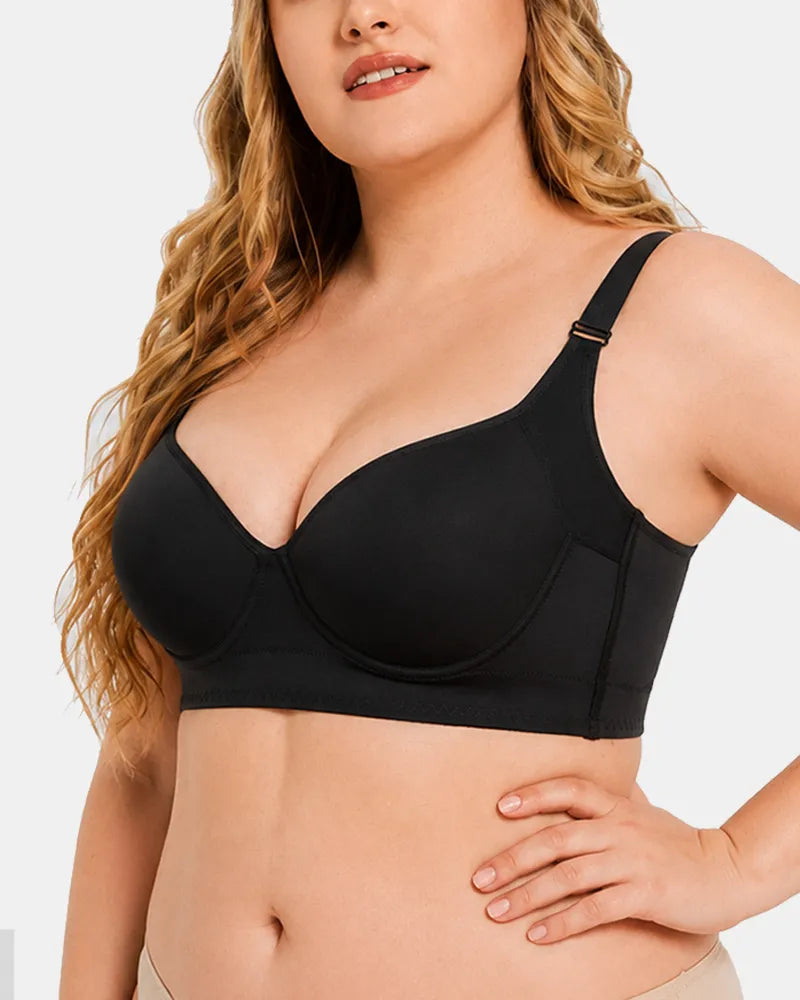 3D Molded Underwire Bra with Wide Strap Shoulder Support