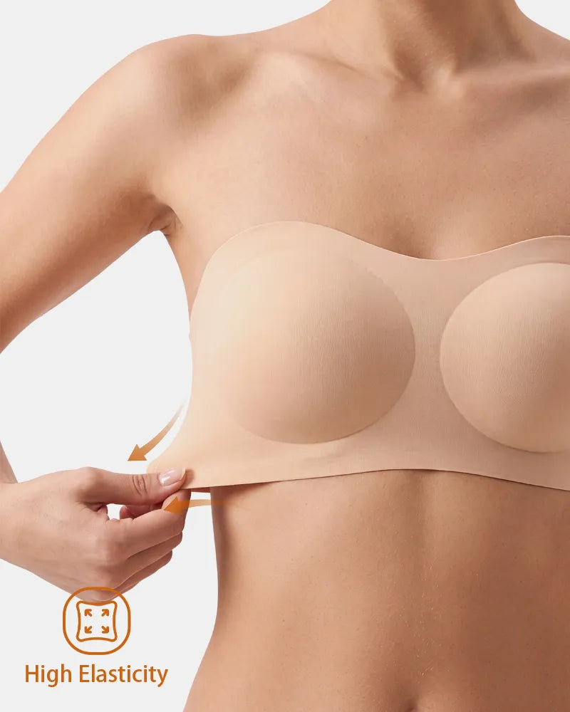 Anti Slip Crossover Seamless Strapless Bandeau Bra