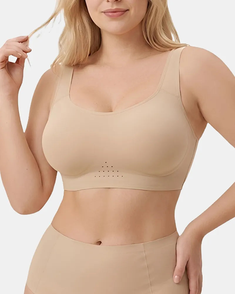 Breathable Seamless Full Coverage Bra with Cooling Airflow Vents