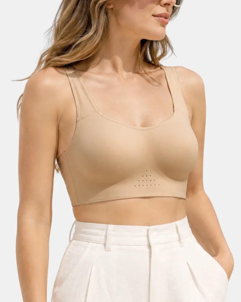 Breathable Seamless Full Coverage Bra with Cooling Airflow Vents
