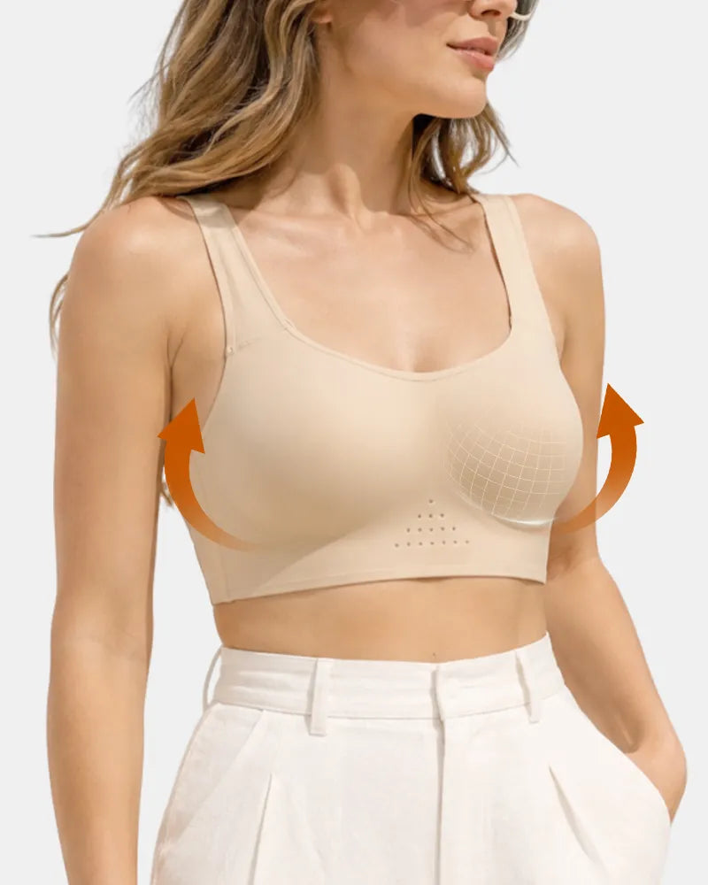 Breathable Seamless Full Coverage Bra with Cooling Airflow Vents