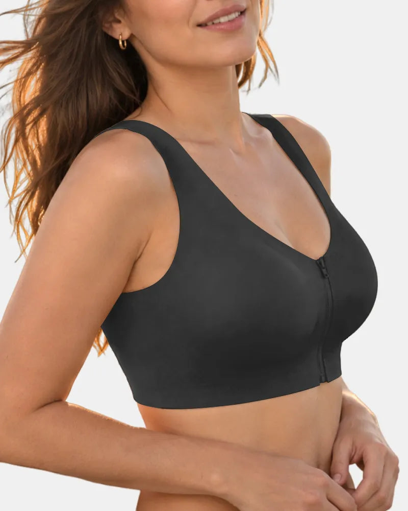 Front Zipper Jelly Bra with Back Smoothing