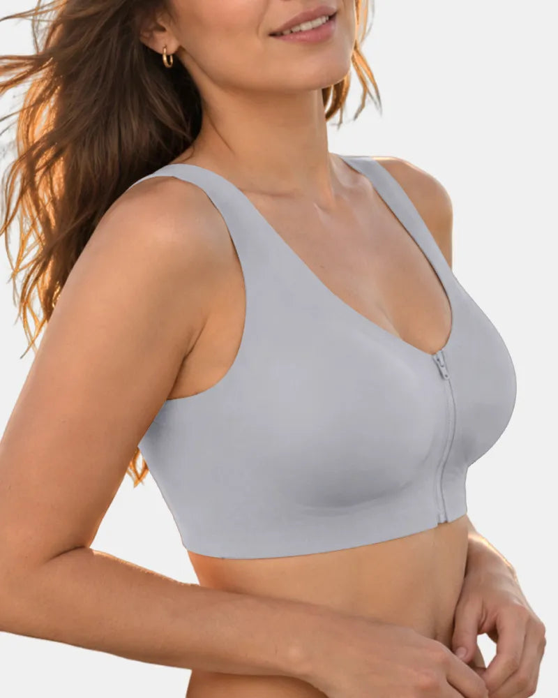 Front Zipper Jelly Bra with Back Smoothing