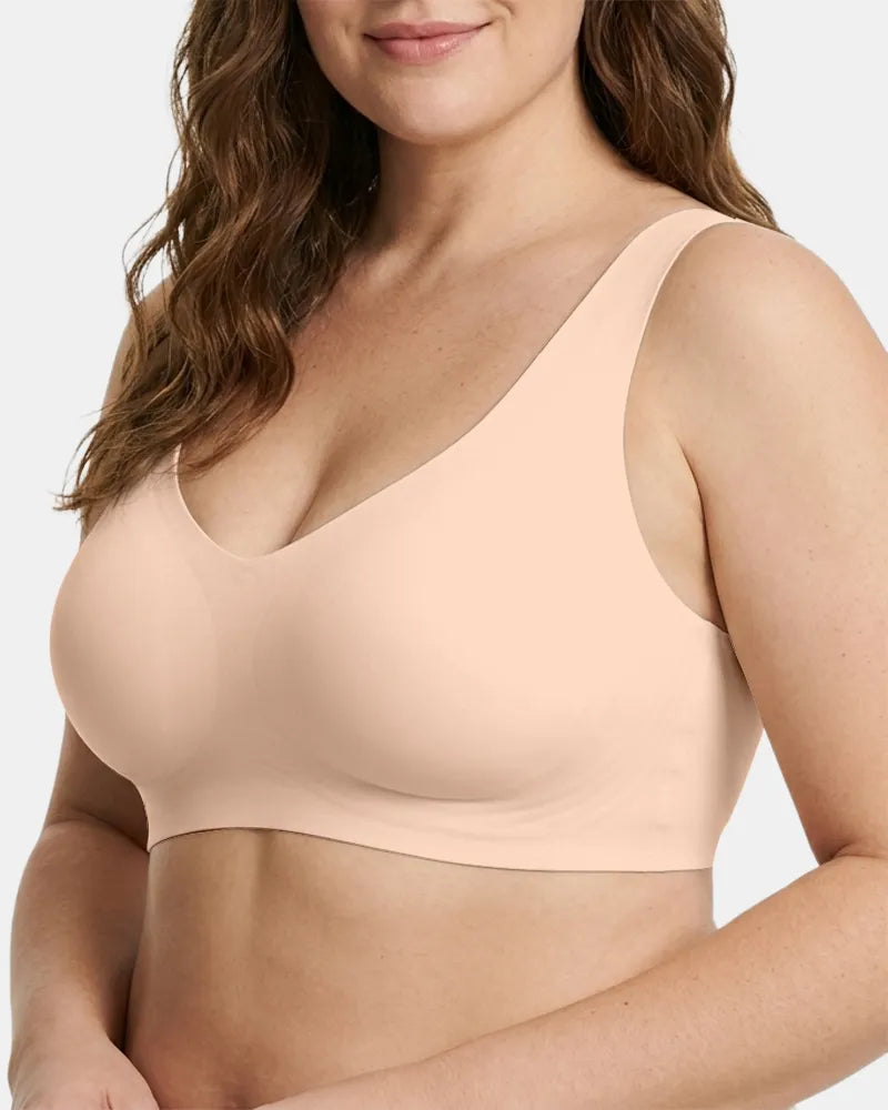 Women's Holiday Special Red Wireless Jelly T-Shirt Bra - Pink Nude - Soft Intention-1