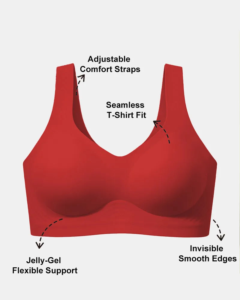 Women's Holiday Special Red Wireless Jelly T-Shirt Bra - Soft Intention-Details-6