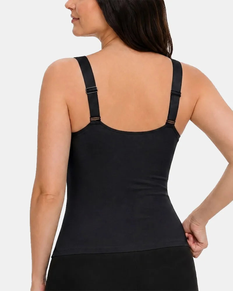 Women's Inout Plus Size Built-In Bra Cami - Black - Soft Intention-3