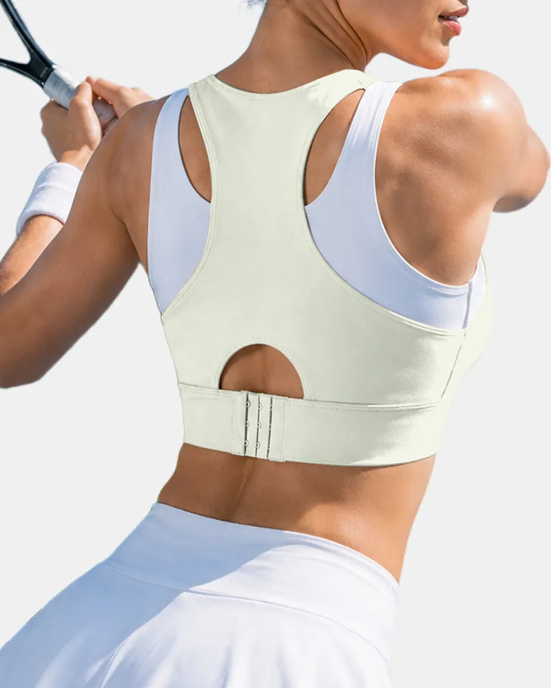 Layered Sports Bra with Adjustable Back Closure