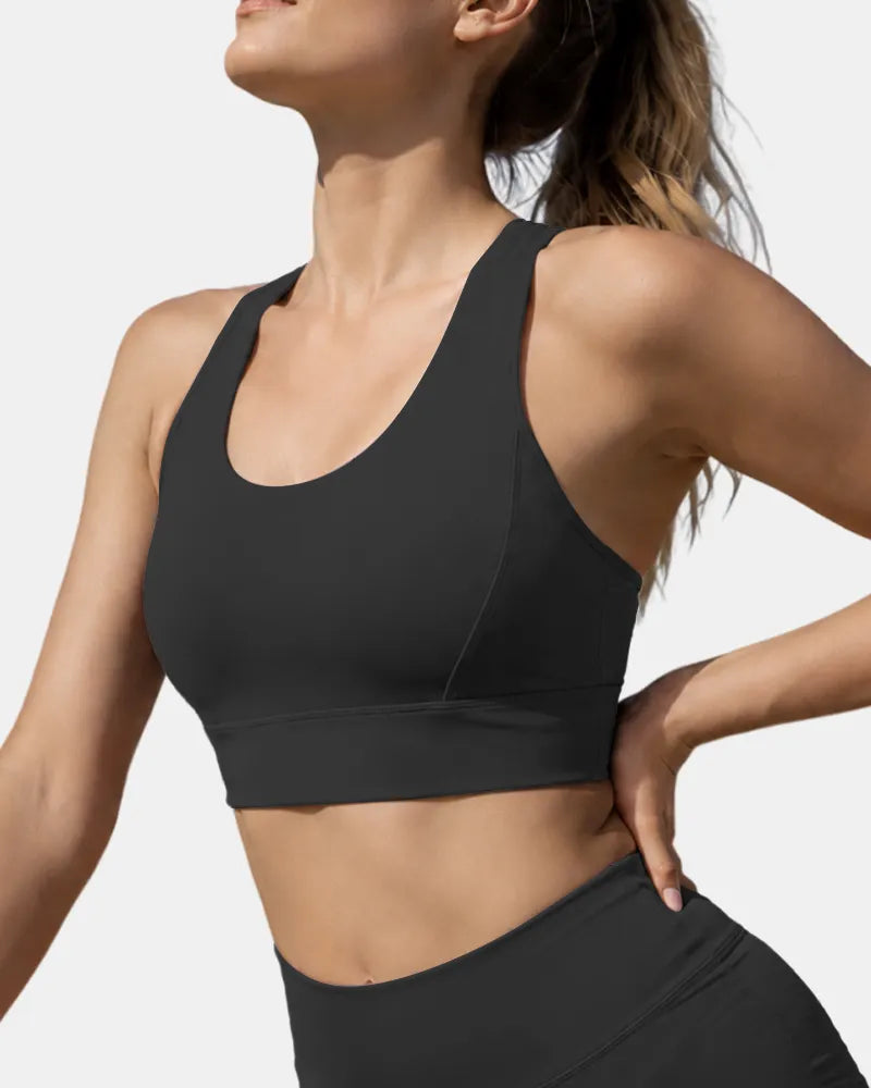 Mesh Sports Bra with Side Smoothing
