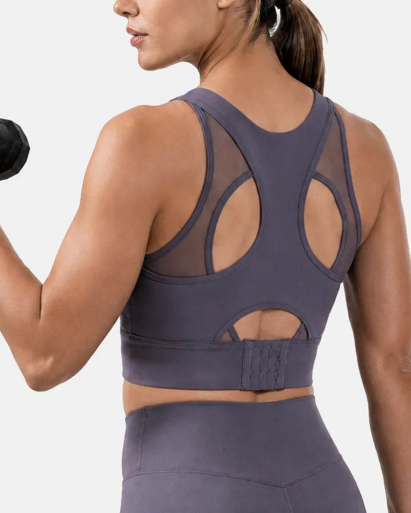Mesh Sports Bra with Side Smoothing