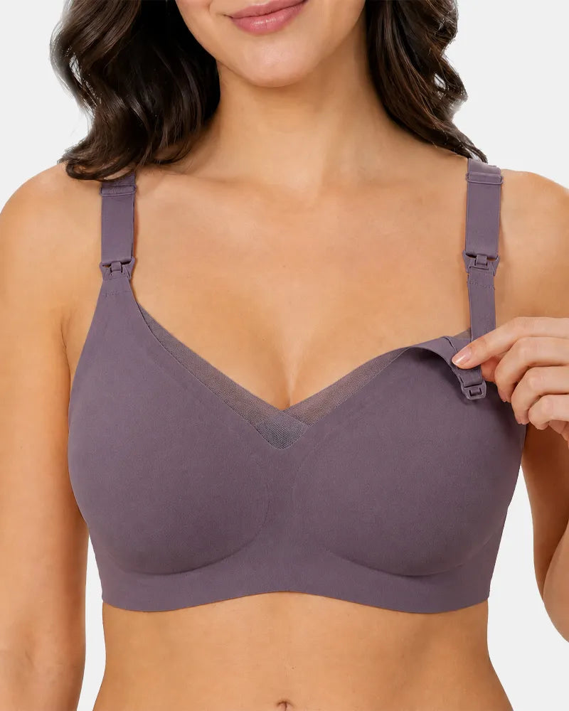 Mesh Trim Nursing Bra with Back Smoothing