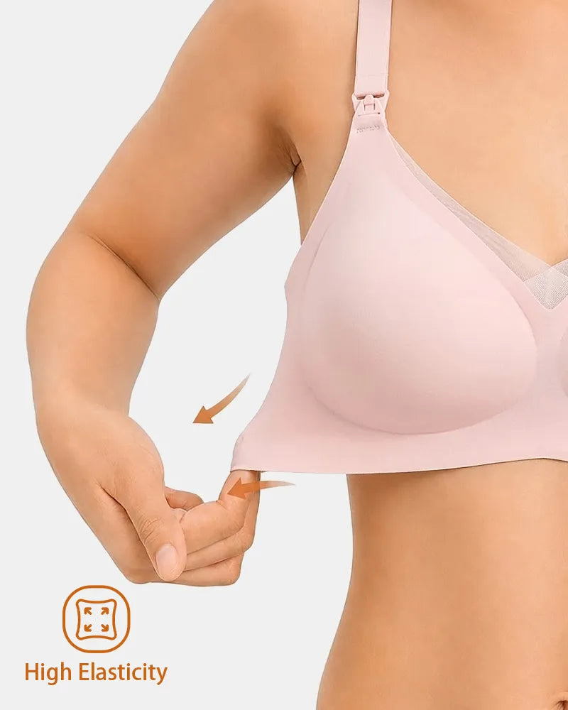 Mesh Trim Nursing Bra with Back Smoothing
