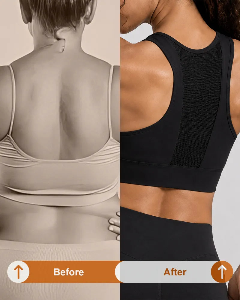 Mesh Zipper Sports Bra with Breathable Support