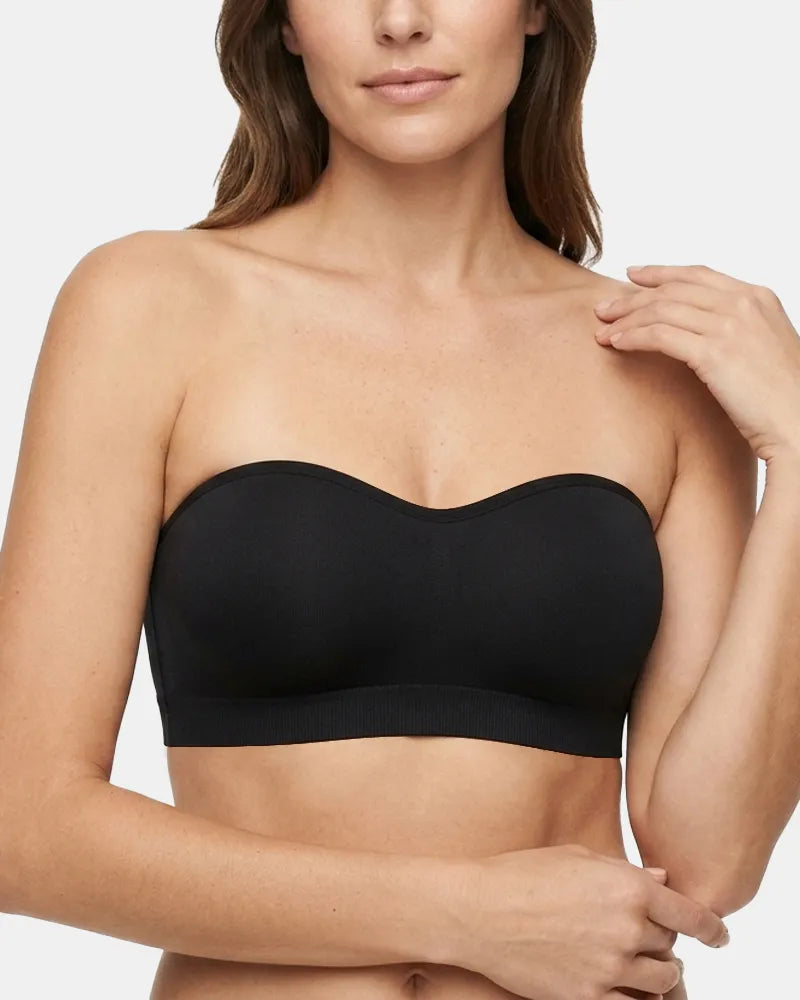 Women's Non-Slip Invisible Lifting Seamless Strapless Bra - Black - Soft Intention-2