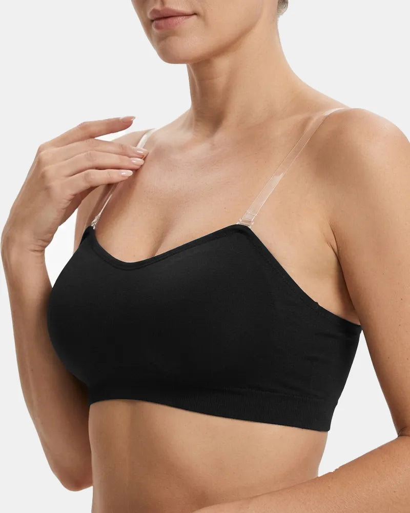 Women's Non-Slip Invisible Lifting Seamless Strapless Bra - Black - Soft Intention-3