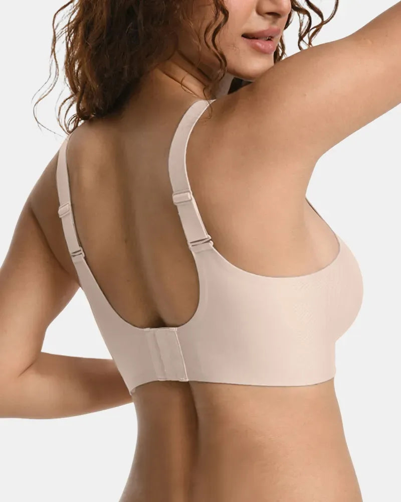 Women's Plus Size V-Neck Wireless Bra - Beige - Soft Intention-3