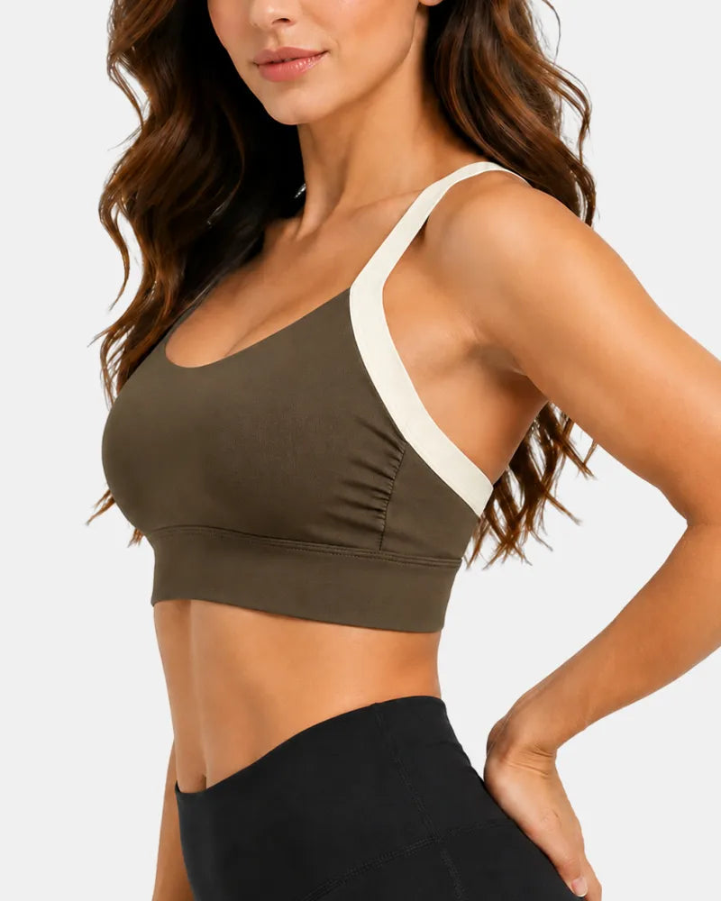 Cross Back Sports Bra with Side Smoothing