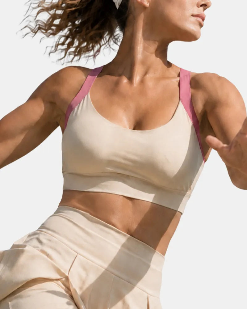 Cross Back Sports Bra with Side Smoothing