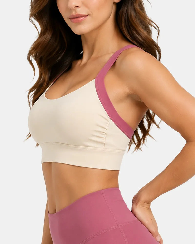 Cross Back Sports Bra with Side Smoothing