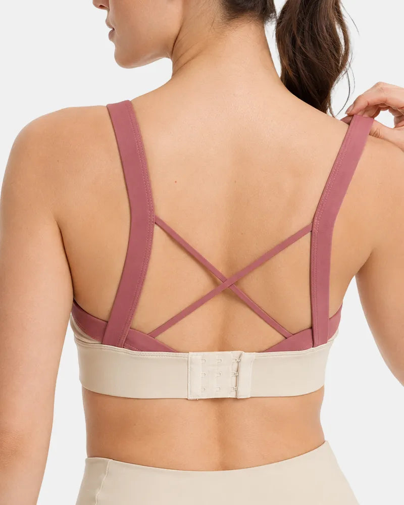 Cross Back Sports Bra with Side Smoothing