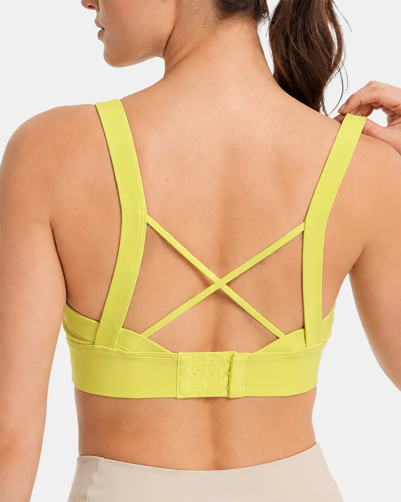 Cross Back Sports Bra with Side Smoothing