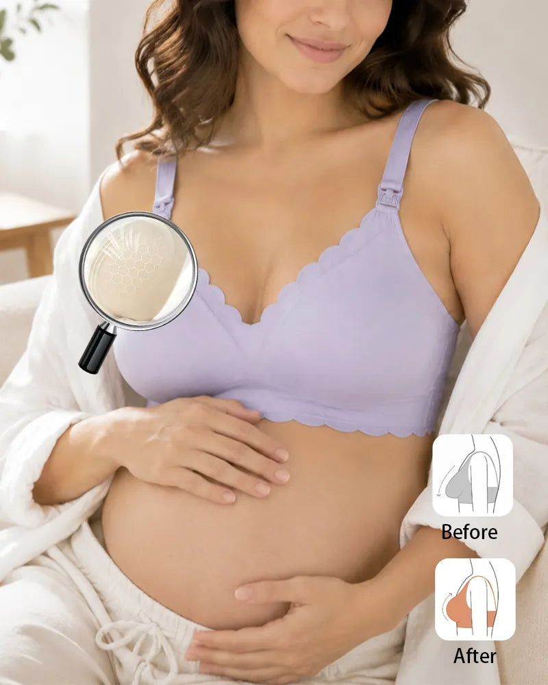 Scallop Nursing Bra with Effortless Pumping Support