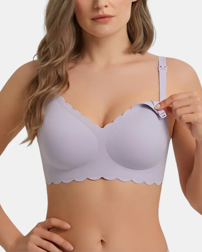 Scalloped Seamless Nursing Bra with Back Smoothing