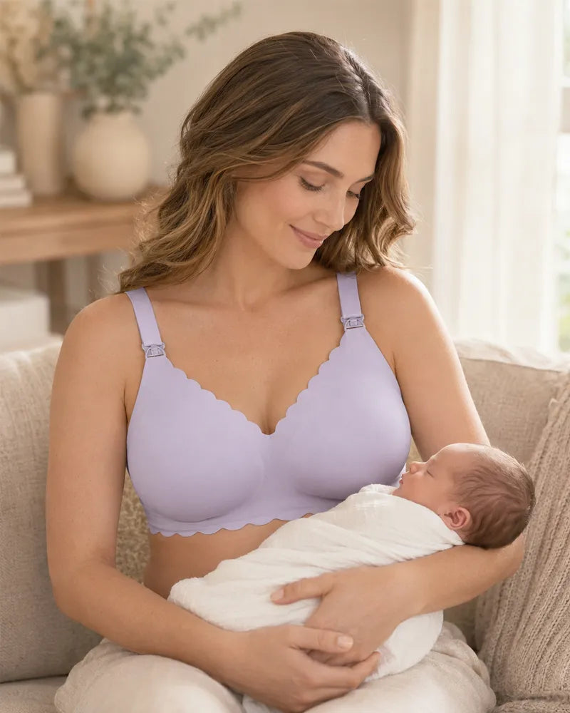 Scalloped Seamless Nursing Bra with Back Smoothing