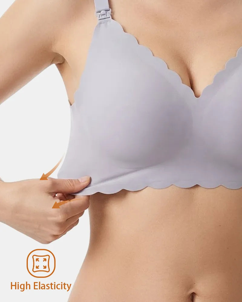 Scalloped Seamless Nursing Bra with Back Smoothing