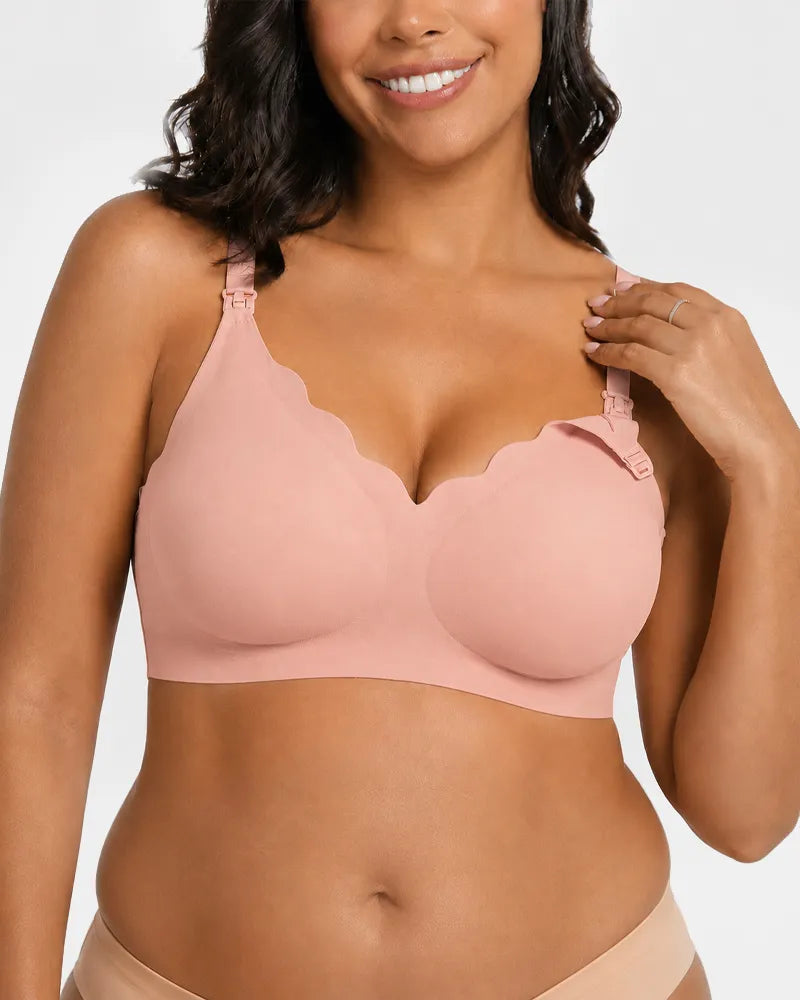 Scalloped Seamless Nursing Bra with Easy Clips