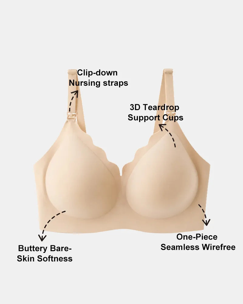 Scalloped Seamless Nursing Bra with Easy Clips