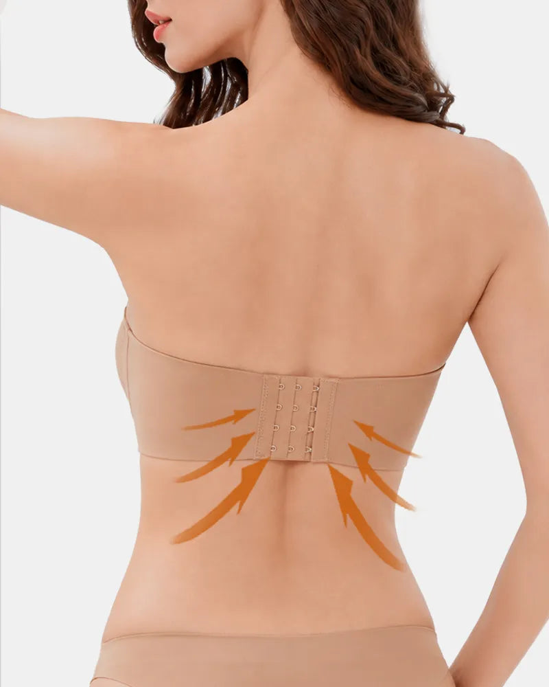 Seamless Halter Strapless Bra with Anti Slip Underwire Support