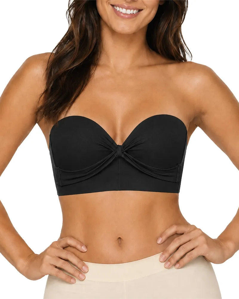 Seamless Strapless Bandeau Bra with Anti Slip Stay Up Support
