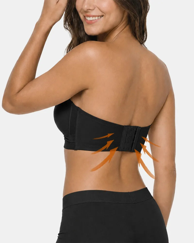 Seamless Strapless Bandeau Bra with Anti Slip Stay Up Support