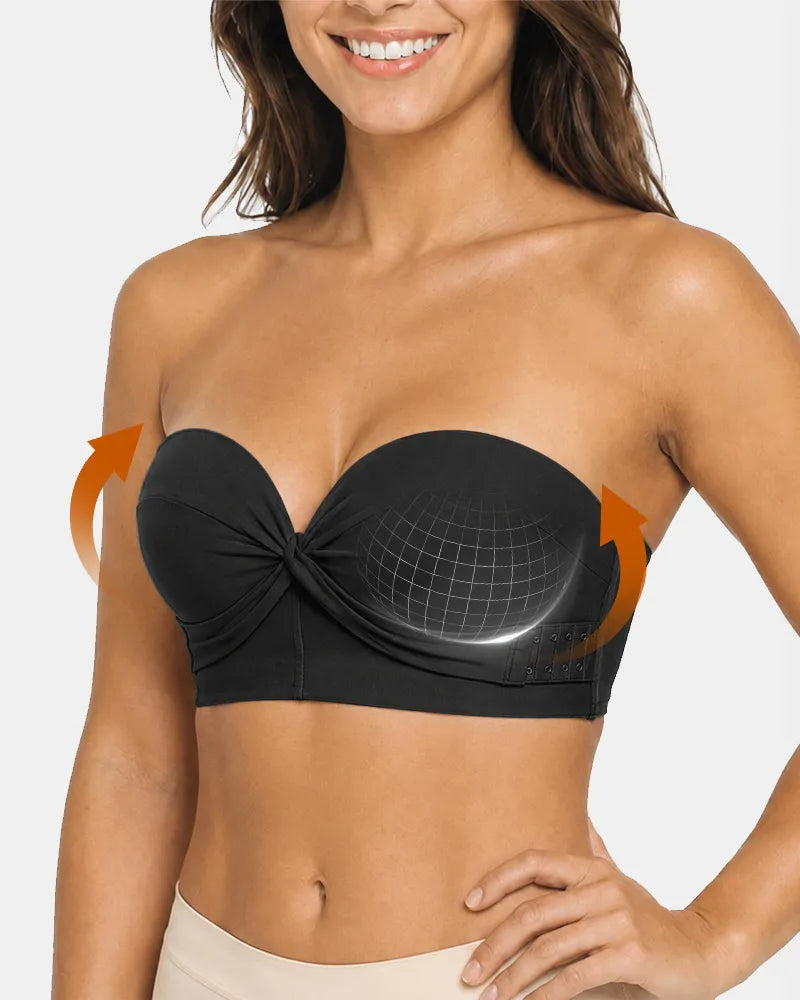 Seamless Strapless Bandeau Bra with Anti Slip Stay Up Support