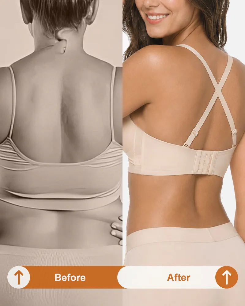 Seamless Strapless Bandeau Bra with Anti Slip Stay Up Support