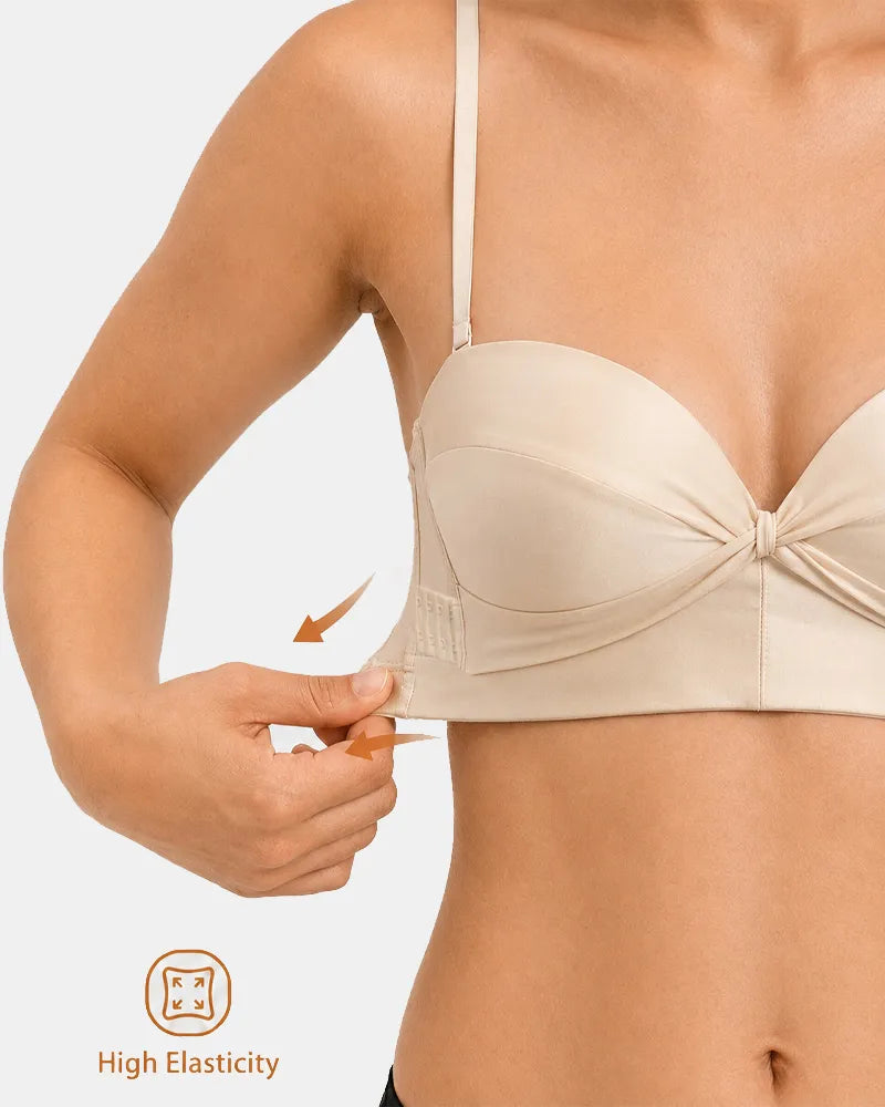 Seamless Strapless Bandeau Bra with Anti Slip Stay Up Support