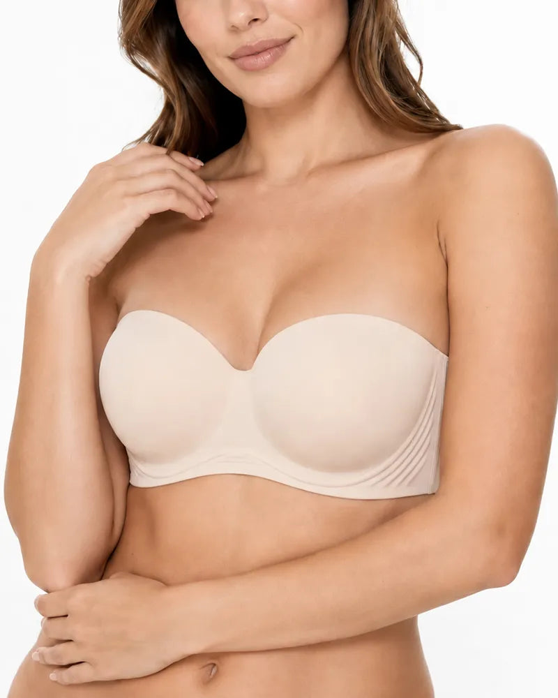 Seamless Strapless Minimizer Bra with Secure Anti Slip Support