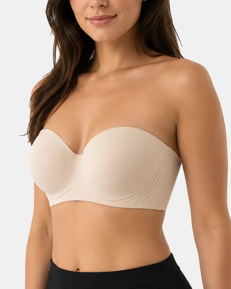 Seamless Strapless Minimizer Bra with Secure Anti Slip Support