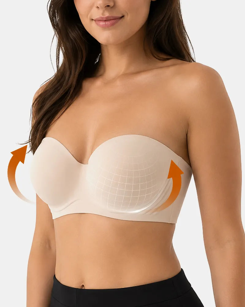 Seamless Strapless Minimizer Bra with Secure Anti Slip Support