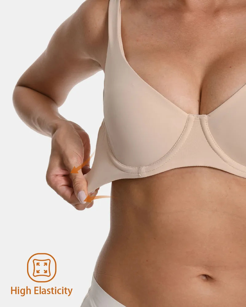 Women's Seamless Underwire Effortless Shaping Lift Balconette Bra - Soft Intention-Details-5