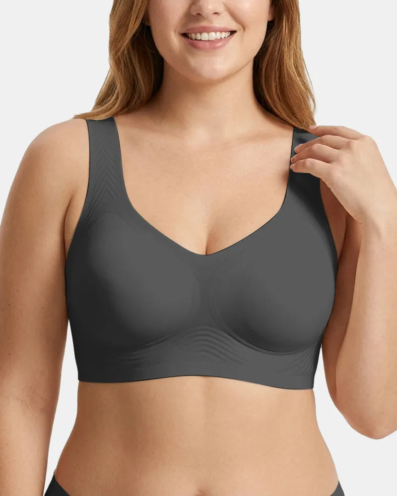 Women's Upgraded Summer Jelly Wireless T-Shirt Bra - Black - Soft Intention-2