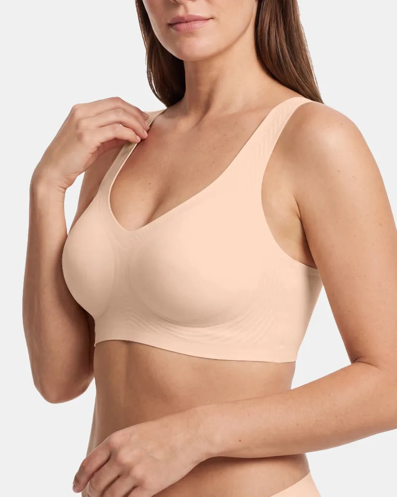 Women's Upgraded Summer Jelly Wireless T-Shirt Bra - Pink Nude - Soft Intention-2
