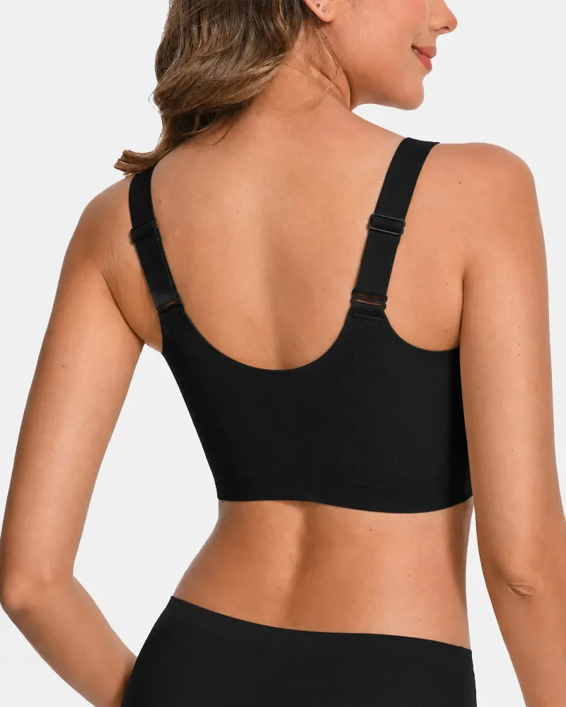 Women's Wireless Front Zipper Bra - Black - Soft Intention-3