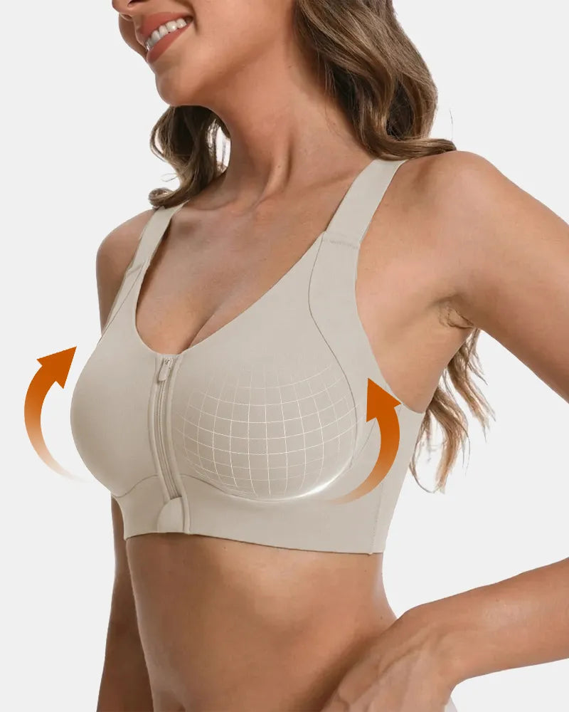 Women's Wireless Front Zipper Bra - Soft Intention-Details-2