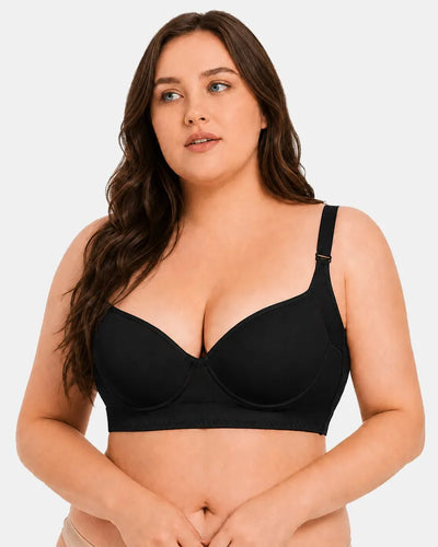 3D Molded Underwire Bra with Wide Strap Shoulder Support