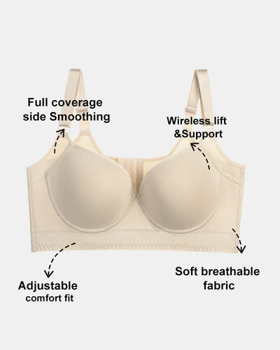 3D Molded Underwire Bra with Wide Strap Shoulder Support
