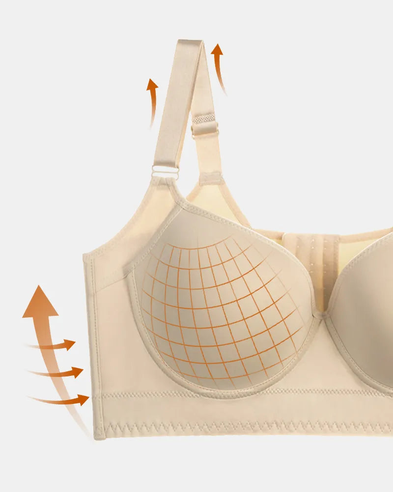 3D Molded Underwire Bra with Wide Strap Shoulder Support