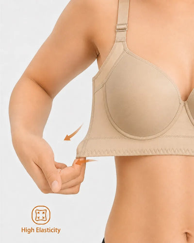 3D Molded Underwire Bra with Wide Strap Shoulder Support