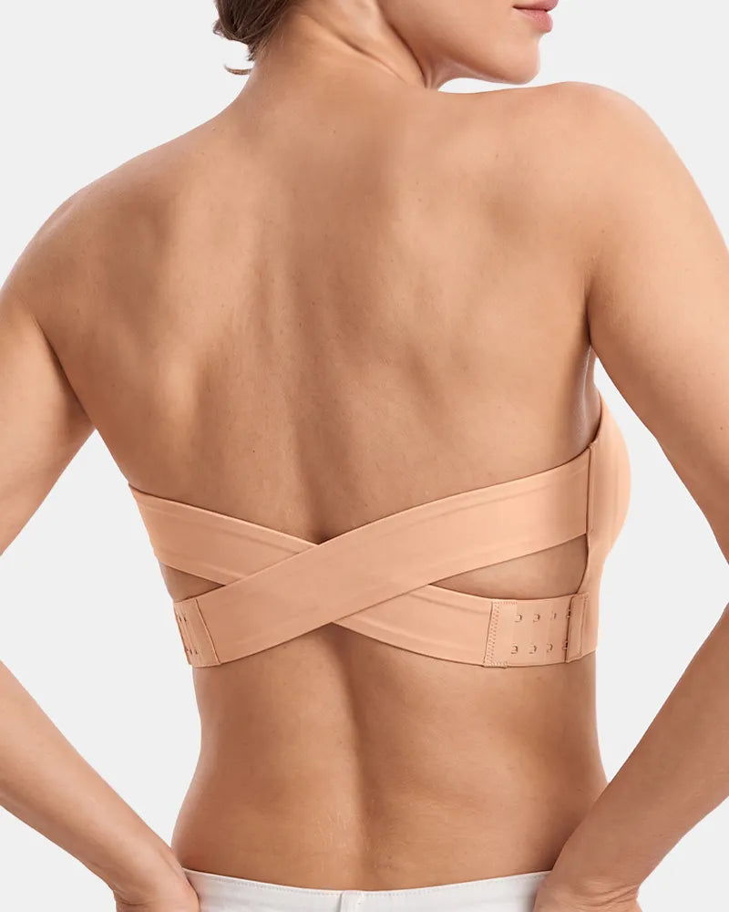 Anti Slip Crossover Seamless Strapless Bandeau Bra