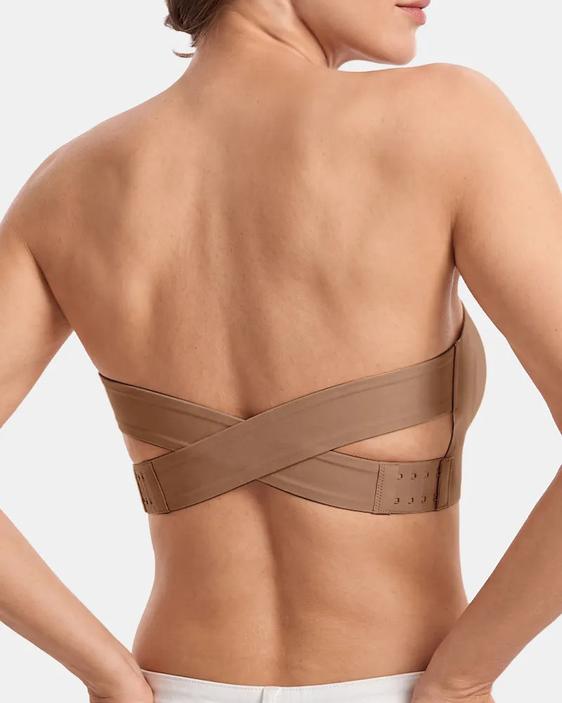 Anti Slip Crossover Seamless Strapless Bandeau Bra